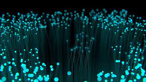 Fiber optic light strands close up