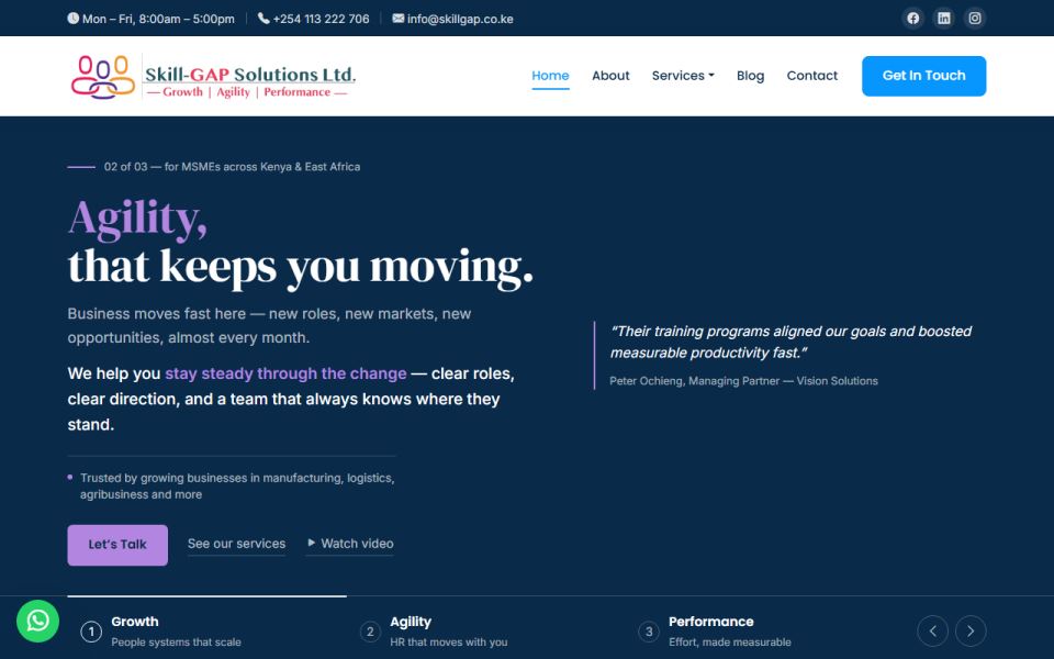 Skill-GAP Solutions website built by Twigasoft